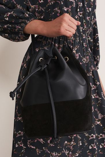 Black bucket store shoulder bag