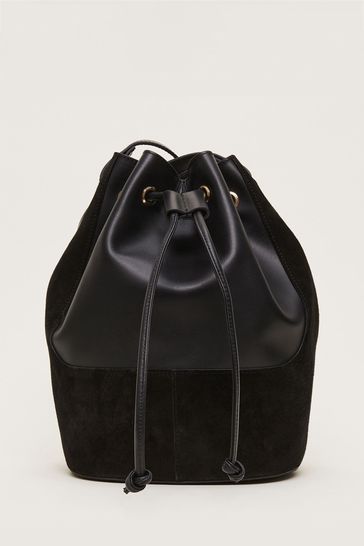 Black bucket shoulder bag hotsell