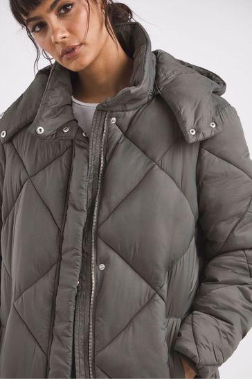 Buy JD Williams Khaki Green Diamond Padded Duvet Coat from Next