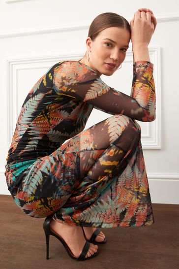 Topshop tie dye mesh midi dress shop