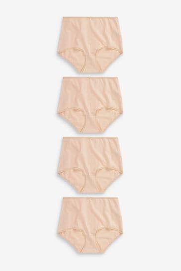 Nude Full Brief Cotton Rich Knickers 4 Pack
