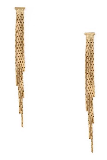 Orelia London Gold Waterfall Chain Long Drop Earrings