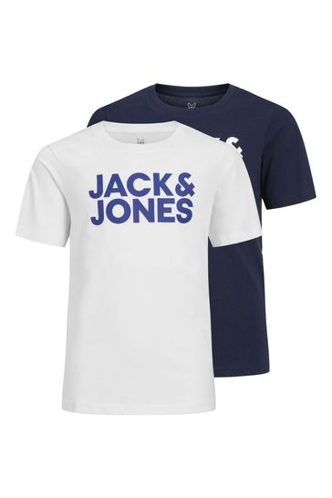 JACK & JONES White Short Sleeve T-Shirts 2 Pack