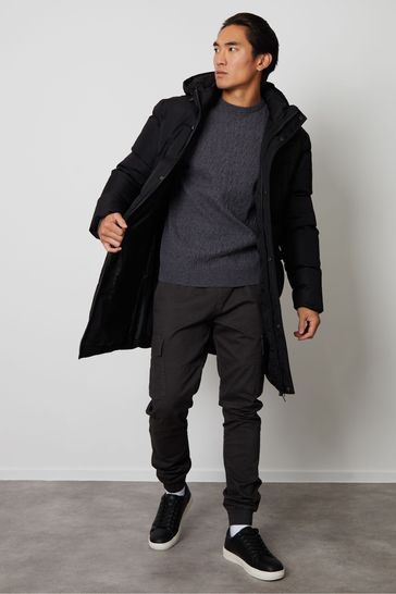 Longline padded coat mens sales
