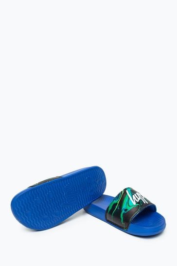Buy Hype. Unisex Marble Ink Black Mini Script Sliders from Next Denmark