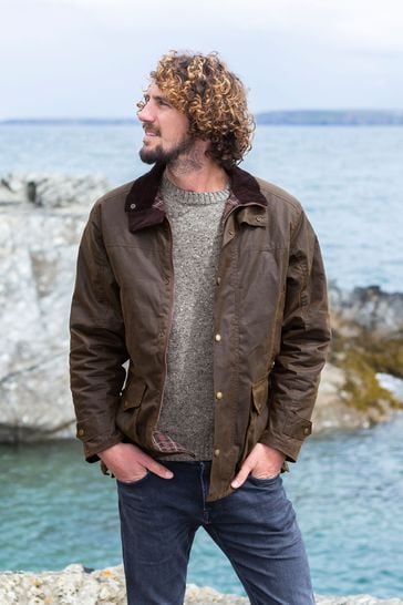 Celtic & Co. Mens Waxed Cotton Brown Jacket