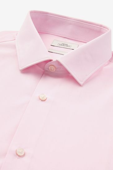 Pink Slim Fit Easy Care Single Cuff Shirt