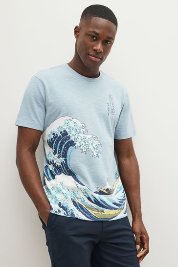 Blue Hokusai Wave Artist License T-Shirt