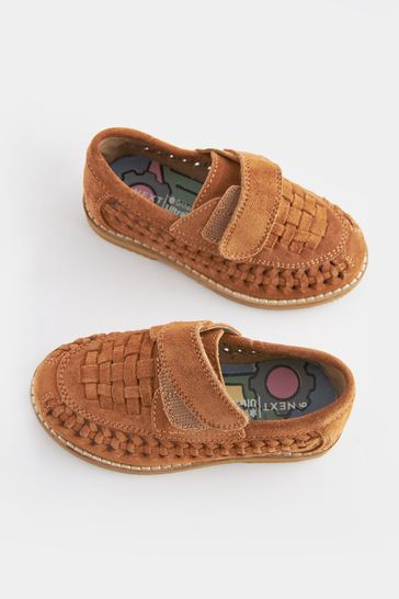 Buy Tan Brown Leather Woven Loafers from Next Denmark