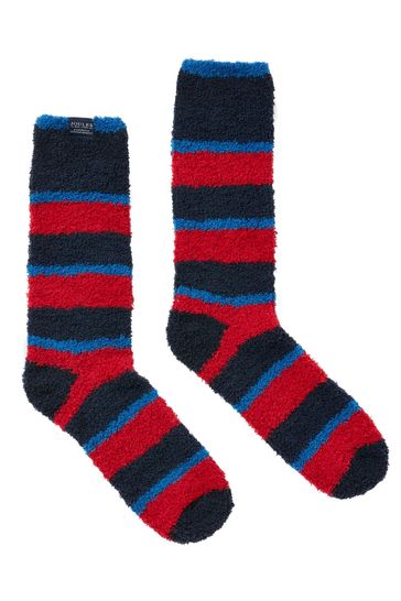Joules Red Fluffy Socks