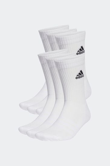 adidas White Adult Cushioned Sportswear Crew Socks 6 Pairs