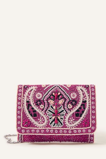 Monsoon Pink Premium Embellished Occasion Clutch Bag