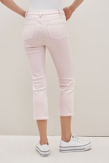 Striped cropped jeans outlet