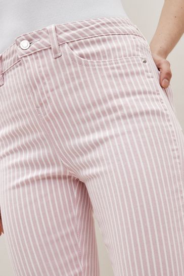 Buy Pink Stripe Cropped Slim Jeans from Next Netherlands