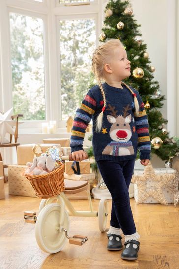 Buy JoJo Maman Bébé Kids' Reindeer Jumper from the JoJo Maman Bébé