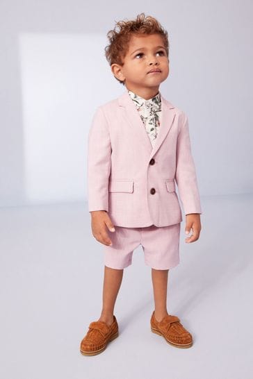 Buy Pink Blazer And Shorts With Floral Shirt Set 3mths 9yrs from Next Netherlands
