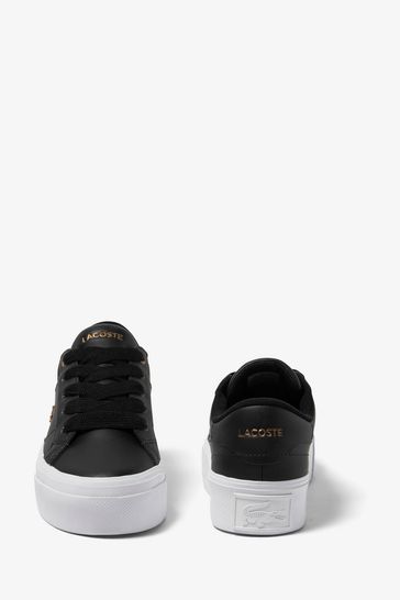 Buy Lacoste Womens Black White Ziane Platform Leather Trainers from Next Sweden
