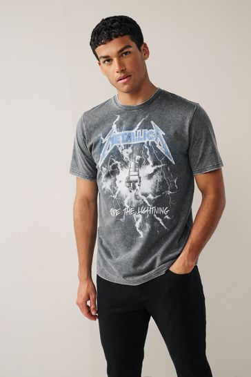 Charcoal Grey Metallica Tour Band T-Shirt