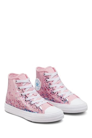 Converse pink glitter high cheap tops