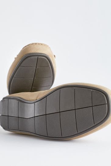 Stone Leather Lace Driving Shoes