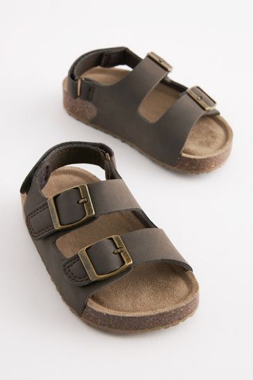 Buy Brown Cushioned Footbed Double Buckle Touch Fastening Corkbed