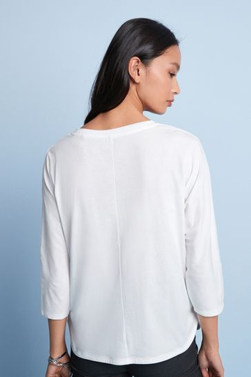 Buy Ultimate White 3 4 Length Sleeve 100 Cotton T Shirt from Next Italy
