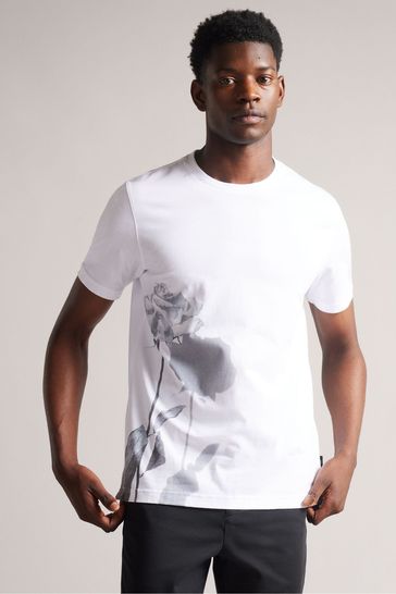 Ted Baker Carnbee Short Sleeve Regular White Print T-Shirt