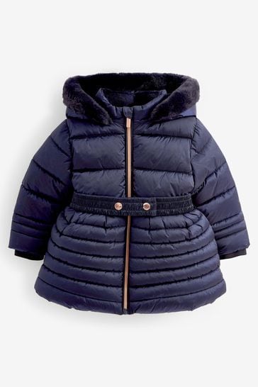 Girls ted baker navy coat sale