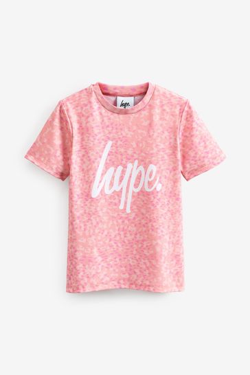 Hype. Girls Mini Pastel Pink Animal Script T-Shirt