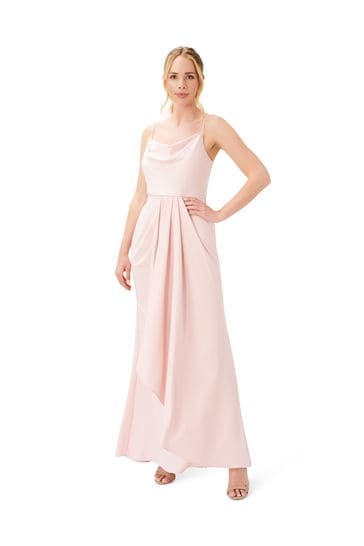 Adrianna Papell Pink Satin Crêpe Gown