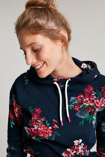 Joules marlston print hooded sweatshirt hot sale