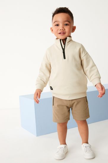 Buy Funnel Neck Sweatshirt And Shorts Set (3mths-7yrs) from the Next UK online shop