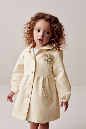 Stone Shower Resitant Corsage Trench Coat 3mths 7yrs