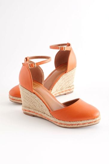 Buy Orange Forever Comfort Closed Toe High Wedges from Next Luxembourg