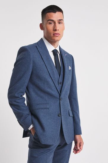 Jacamo Blue Tweed Light Suit: Jacket