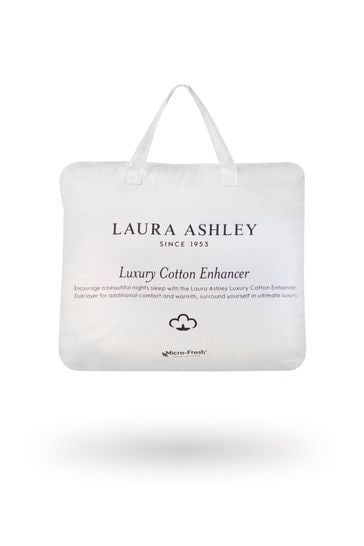 Laura Ashley White Luxury Cotton Mattress Topper