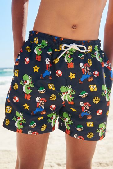 NEXT Black Mario Swim Shorts 3 16yrs 5 Yrs Boys