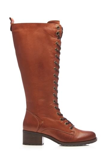 Moda In Pelle Hailey Lace-Up Knee High Leather Boots
