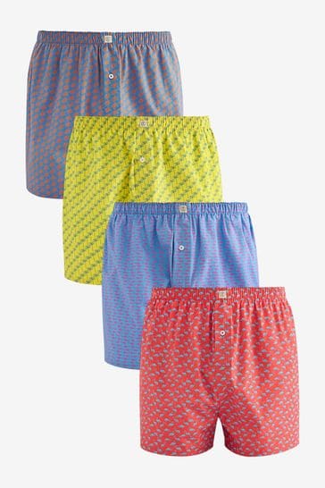 Summer Print 4 pack Pattern Woven Pure Cotton Boxers