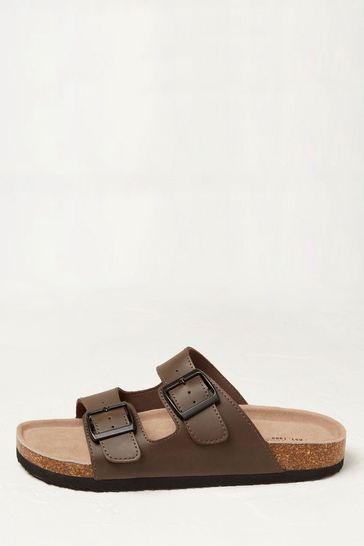 FatFace Meldon Brown Leather Sandals
