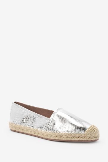 Ladies silver top espadrilles