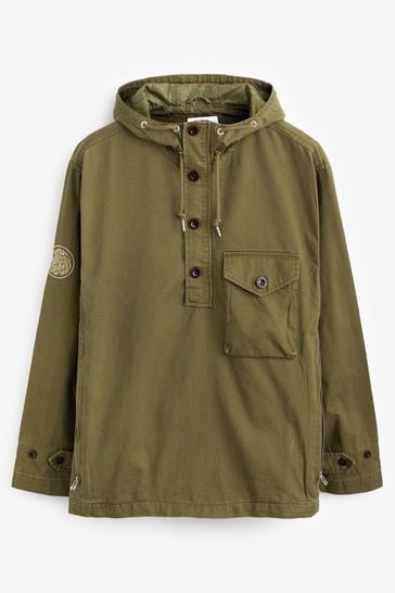 Pretty green overhead hooded jacket top