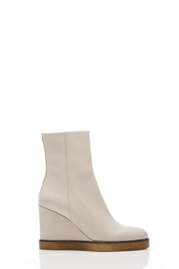 Cream wedge booties store
