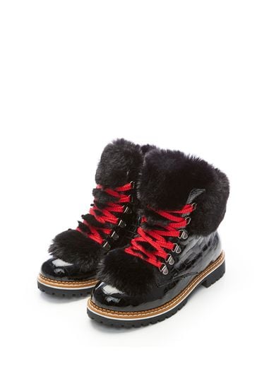 Ankle boots with hot sale fur collar