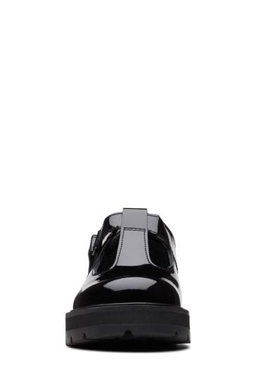 Clarks patent t strap sandals hotsell