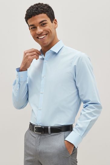 Blue Regular Fit Single Cuff Easy Care Shirt
