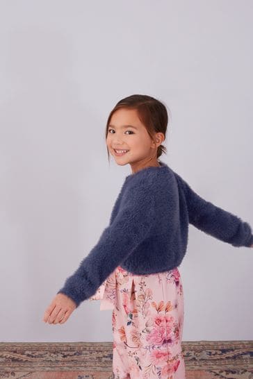 Girls fluffy cardigan hot sale
