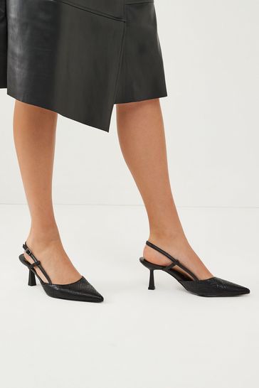 Black Forever Comfort® Point Toe Slingback Shoes