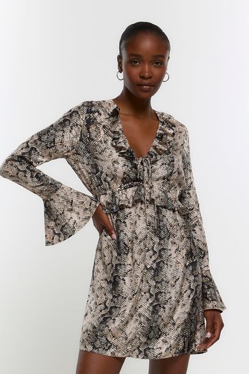 River island snake clearance print maxi dress