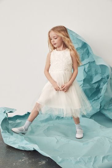 White tulle bridesmaid discount dresses